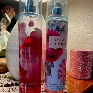 🌼3 for $15- BBW Fragrance Mist Japanese Cherry Blossom and Hello Beautiful